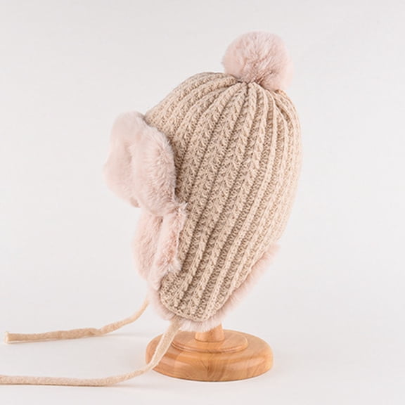 Roncen Furry Beanie Bunny Ears Hat Fluffy Warm Hat Plush Slouchy Beanies for Indoor and Outdoor