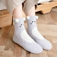 thumbnail image 1 of Roncen Fuzzy Fluffy Socks for Women Girl 3D Animal Fuzzy Slipper Socks Winter Warm Sleeping Plush Comfy Sock, 1 of 5
