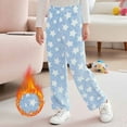 thumbnail image 1 of Roncen Kids' Star-Print Fleece Pants - Elastic Waist Flared Straight Leg Trousers with Plush Material & Casual Comfort (4-15 Years), 1 of 6
