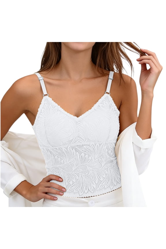 Lace Tank Tops for Women Adjustable Strap V Neck Camisole Tops Lace Pattern Racerback Sleeveless Shirts Undershirt