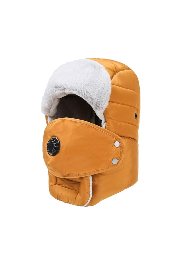 Men Women Windproof Full Cover Balaclava with Glasses Mask, Winter Thermal Thick Ski Cap Camping Hunting Trapper Hat