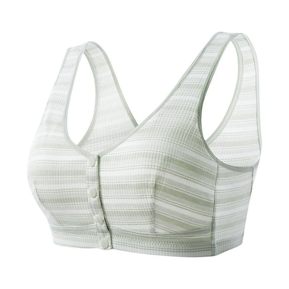 Roncen Plus Size Front Closure Wireless Bra - Comfort Fit Cami Bralette for Women, Lightweight Full Coverage Soft Cup Bra with Wide Straps