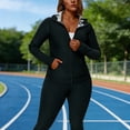 thumbnail image 1 of Roncen Plus Size Sauna Suit for Women Long Sleeve Sauna Shirt with Zipper Sweat Jacket Top for Gym Workout Running Fitness, 1 of 9