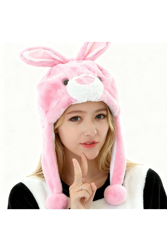 Plush Fun Animal Hats One Size Cap Polyester With Fleece Lining