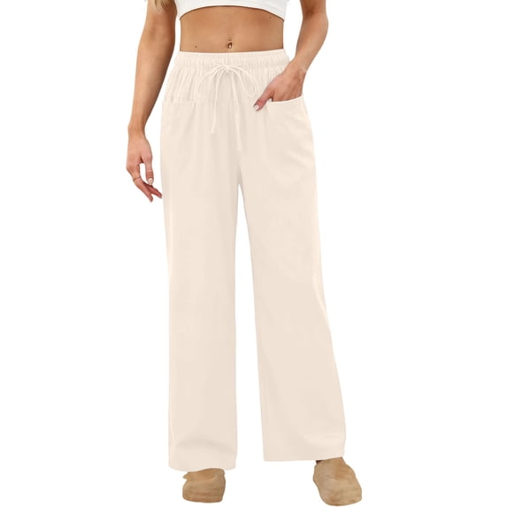 Roncen Soft Women's Cotton Pajama Pants with Pockets & Drawstring - Lounge Pants for Sleeping