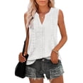 thumbnail image 1 of Roncen Tank Top for Women Loose Fit Sleeveless V Neck Camisole Tops Dressy Casual Eyelet Summer Flowy Cami Shirts Blouse, 1 of 9
