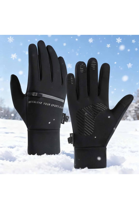 Touchscreen Winter Gloves for Men, Cold Weather Warm Freezer Work Gloves for Running Driving Cycling Hiking