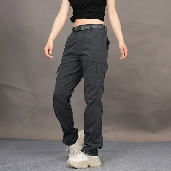 Roncen Unisex Windproof Cargo Pants - Waterproof Outdoor Straight Leg Casual Trousers with Multi-Pocket Design for All-Weather Comfort