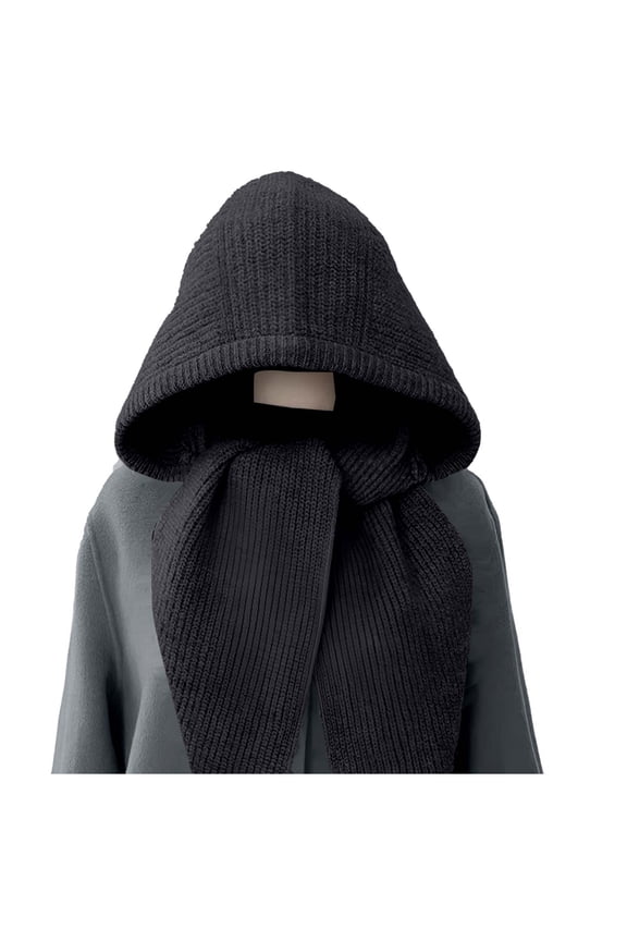 Winter Hats for Women, Warm Hooded Cover Ears Hat with Knit Scarf for Women Balaclava Beanie Hat