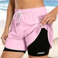 thumbnail image 1 of Roncen Women 2 in 1 Gym Running Shorts Drawstring Elastic Compression Liner Workout Athletic Shorts Breathable, 1 of 9