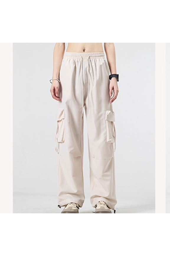 Women Cargo Pants Baggy Y2K Clothing Multi Pockets High Waist Loose Straight Leg Pants Vintage Grunge Aesthetic Clothes