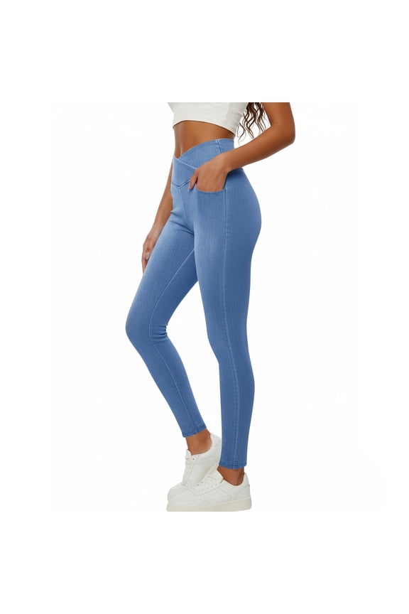 Women Jeans High Waisted Stretchy Jeans Jeggings for Women Pull on Skinny Jean with Pockets Trendy
