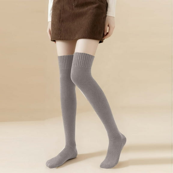 Roncen Women Thigh High Socks Extra Long Cotton Knit Warm Thick Tall Long Boot Stockings Leg Warmers