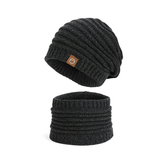 Roncen Women Winter Slouchy Knit Beanie Hat Scarf Set, Soft Warm Knitted Beanies Cap Fleece Lined Scarves
