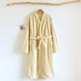 thumbnail image 1 of Roncen Women's Autumn Winter Robe - Soft Striped V-Neck Long Sleeve Cardigan - Button-Up Front with Pockets - Cozy Loungewear Sleepwear Home Bathrobe, 1 of 4