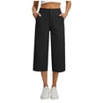 thumbnail image 1 of Roncen Women’s Capri Pants with Pockets High Waisted Wide Leg Dressy Capris for Women Summer Business Casual, 1 of 8