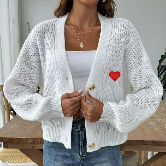 Roncen Women's Cardigan Sweater Thick Knitted Open Front Long Sleeve Button Up Loose Casual Outerwear