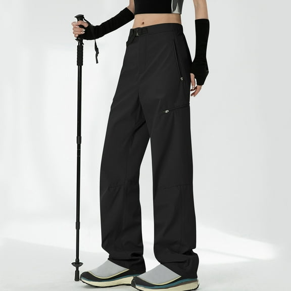 Roncen Women's Cargo Hiking Pants - Water-Resistant Outdoor Trekking Trousers with Drawstring Waist & Multiple Pockets for Comfortable