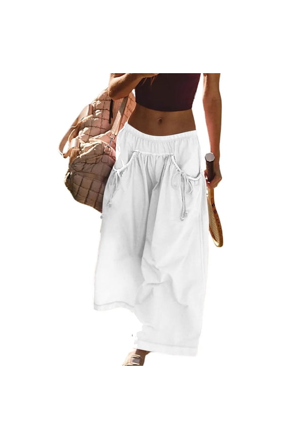 Women's Cargo Pants - Wide Leg Utility Style with Multi-Pockets for Work & Daily Wear