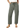 thumbnail image 1 of Roncen Women's Casual Cargo Pants - Straight Wide Leg Trousers with Loose Fit & Multiple Pockets, 1 of 8