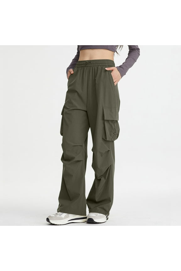 Women's Casual Hiking Pants - Lightweight Travel Trousers with Elastic Waist & Quick-Dry Fabric for Outdoor Activities