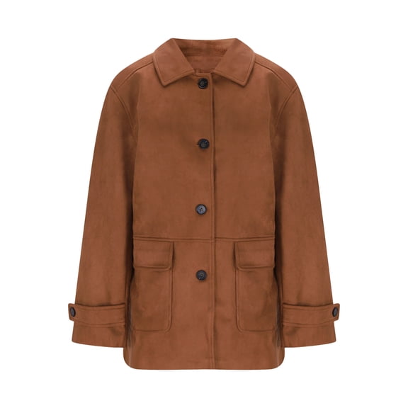 Roncen Women's Casual Long Sleeve Jacket - Lightweight Spring Fall Outerwear with Zip Closure and Side Pockets - Relaxed Fit Daily Wear Coat for Outdoor Activities