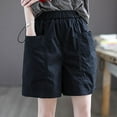 thumbnail image 1 of Roncen Women's Casual Loose Fit Solid Color Shorts - Elastic Waist Comfortable Lounge Pants with Stylish Design, 1 of 8
