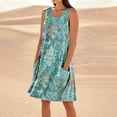 thumbnail image 1 of Roncen Women's Casual Sleeveless Linen Dress - Loose Fit with Pockets, Breathable Summer Maxi Dress for Daily Wear, 1 of 5