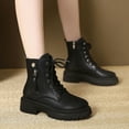 thumbnail image 1 of Roncen Women's Casual Versatile Ankle Boots with Lace-Up & Side Zipper Details - Stylish Low Heel Chunky Sole Short Shaft Boots for Autumn Winter Trendy Outfits, 1 of 9