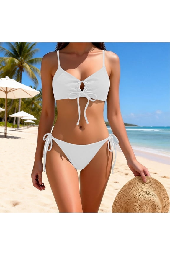 Women's Cheeky Bikini Set 2 Piece Sexy String High Cut Swimsuits Lace Up Tie Side Bathing Suits 2026