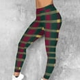 thumbnail image 1 of Roncen Women's Christmas Plaid Print Stretchy Leggings - High-Waist Elastic Waistband Fitness & Running Pants with Tummy Control, Side Pockets for Casual Wear, 1 of 9