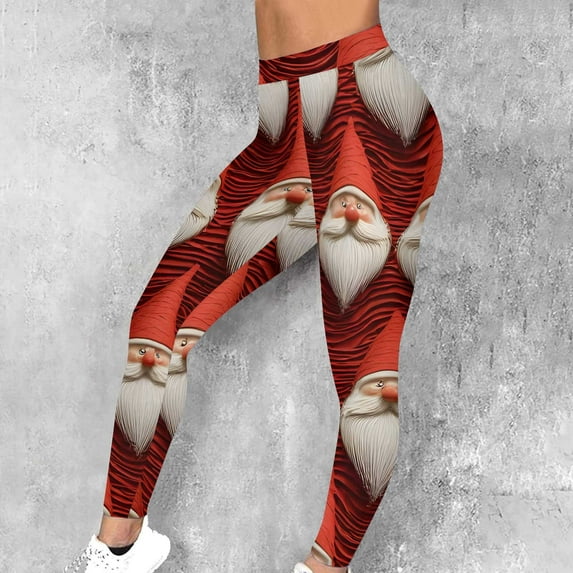 Roncen Women's Christmas Printed Leggings - Stretchy High-Waisted Workout Pants for Yoga, Running & Casual Wear with Elastic Waistband & Full Length Design