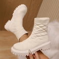 thumbnail image 1 of Roncen Women's Chunky Heel Slip-On Ankle Boots - Fashion Breathable Mesh​​ Casual Shoes with Sweet & Edgy Style for Autumn/Winter Trendy Outfits, 1 of 9