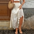 thumbnail image 1 of Roncen Women's Crochet Skirt High Waist Maxi Stretchy Boho Hollow Out Flowy Lace Skirts, 1 of 7