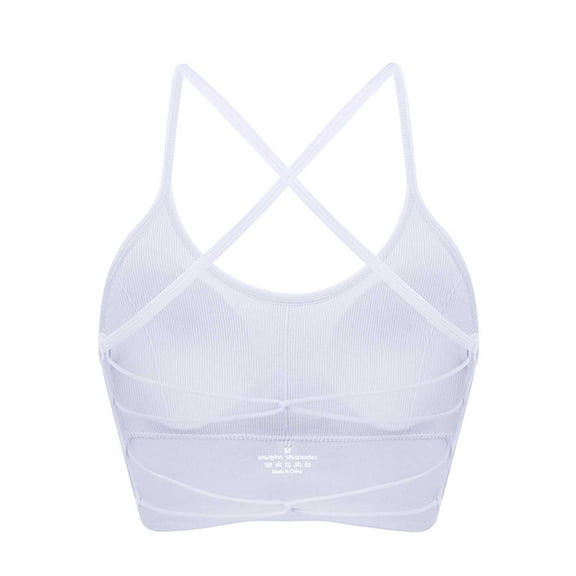 Roncen Women's Cross-Back Sports Bra - Seamless Moisture-Wicking for Yoga and Exercise