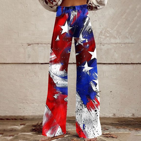 Roncen Women's Denim-Like Wide-Leg Pants - Casual Straight-Leg Trousers with Button Pockets & Comfort Fit