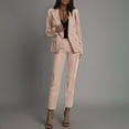 thumbnail image 1 of Roncen Women's Solid Color Two-Piece Pant Suit - Business Casual Trousers & Professional Sport Jacket with Pockets, Lined Inner Layer for Office Wear, 1 of 4