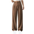 thumbnail image 1 of Roncen Women's Elastic High Waisted Dress Pants Loose Fit Pleated Front Business Casual Work Pants Trousers, 1 of 1