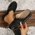 thumbnail image 1 of Roncen Women's Fashion Casual Beach Sandals - Spring Summer New Arrival Solid Color Versatile Closed Toe Wedge Heel Shoes for Outdoor Walking, 1 of 5