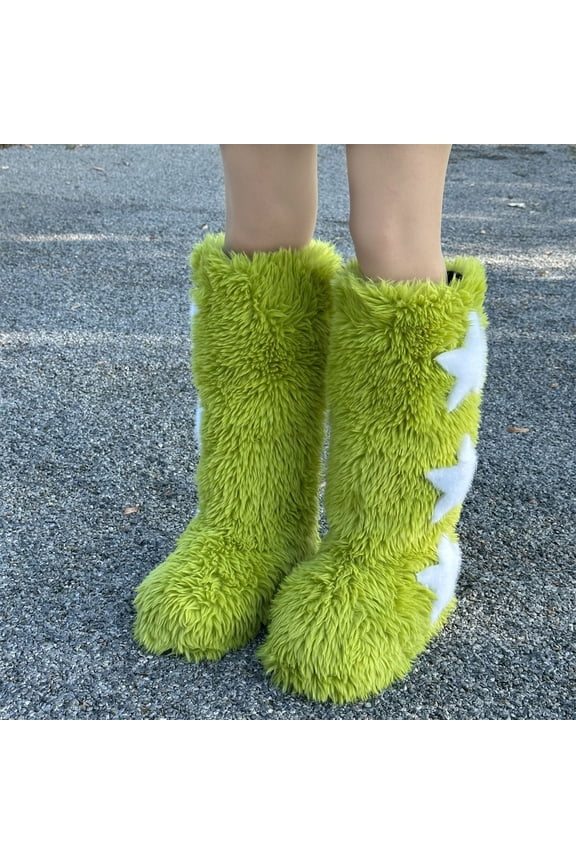 Women's Fashion Casual Flat Heel Mid-Calf Winter Snow Boots - Warm Faux Fur Lined Round Toe Thermal Insulated for Cold Weather