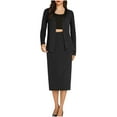 thumbnail image 1 of Roncen Women's Fashion Casual Midi Dress Set - Long Sleeve Cardigan & Tailored Blazer Suit, Office Wear or Casual Outfit Two-Piece Ensemble for Daily Workwear and Weekend Events, 1 of 9