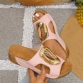 thumbnail image 1 of Roncen Women's Fashion Casual Summer Sandals - Peep Toe Thick Sole​​ Wedge Heel Slides with Solid Color Design, Comfortable and Breathable for Daily Wear, 1 of 8