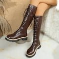 thumbnail image 1 of Roncen Women's Fashion Knee High Boots - Winter New Style Chunky Heel Lace-up Platform Boots for Casual Streetwear Stylish Outfits, 1 of 7