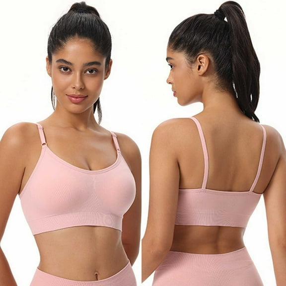 Roncen Women's Fixed-Cup Sports Bra - Seamless Moisture-Wicking for Yoga and Exercise