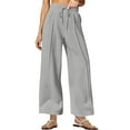 thumbnail image 1 of Roncen Women's Fleece-Lined Wide Leg Pants - Sporty Casual Loose Fit Trousers with Elastic Waistband & Warm Flannel Lining, 1 of 7