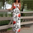 thumbnail image 1 of Roncen Women's Floral Print Jumpsuit - Sleeveless Straps High Waist Wide Leg Romper with Pockets & Casual Comfort, 1 of 5