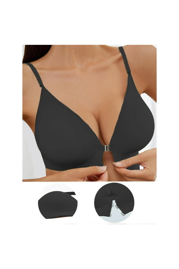 Women's Front Closure Bralette - Wire-Free, Sexy, and Side Boob Controlling
