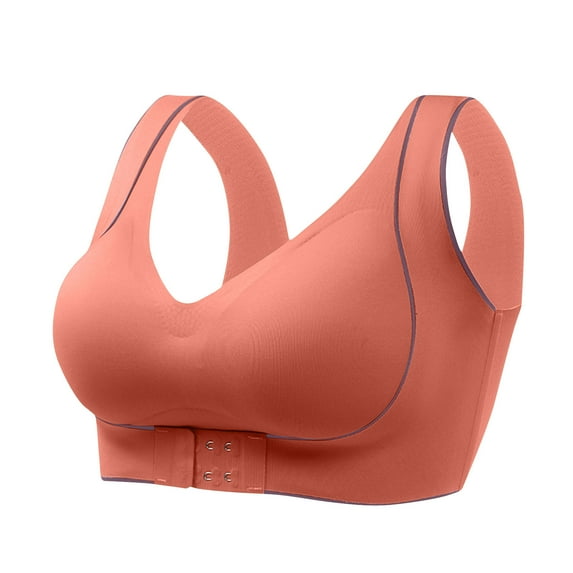 Roncen Women's Front Closure Posture Support Bra - Lightweight Seamless Wireless Bralette, Breathable Light Support Everyday Bra with Full Coverage