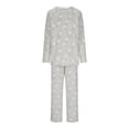 thumbnail image 1 of Roncen Women's Heart-Print Fleece Top & Elastic Waist Wide-Leg Pants Set - Cozy Loungewear Sleepwear with Soft Stretch Fabric for Everyday Relaxation, 1 of 4