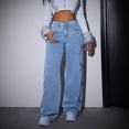 thumbnail image 1 of Roncen Women's High Waisted Straight Leg Jeans - Casual Retro Minimalist Denim Trousers with Pockets & Classic Fit, 1 of 6